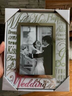 Malden sage green wedding frame with script accent